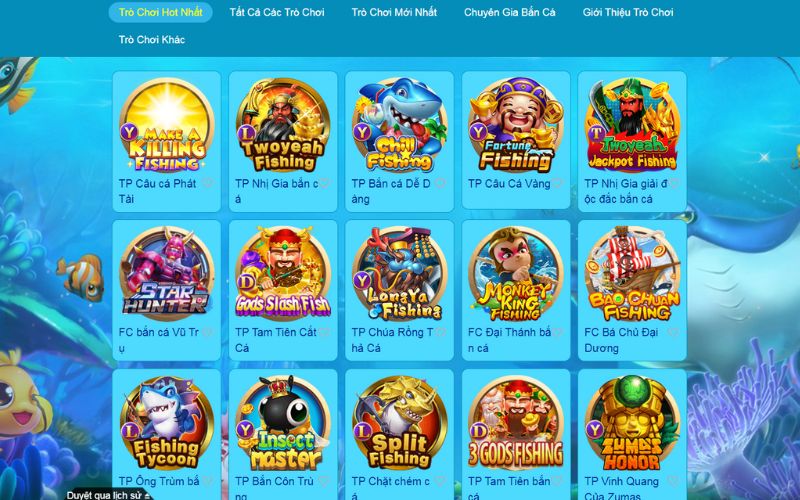 Đa dạng game Bắn cá tại sảnh Hello88